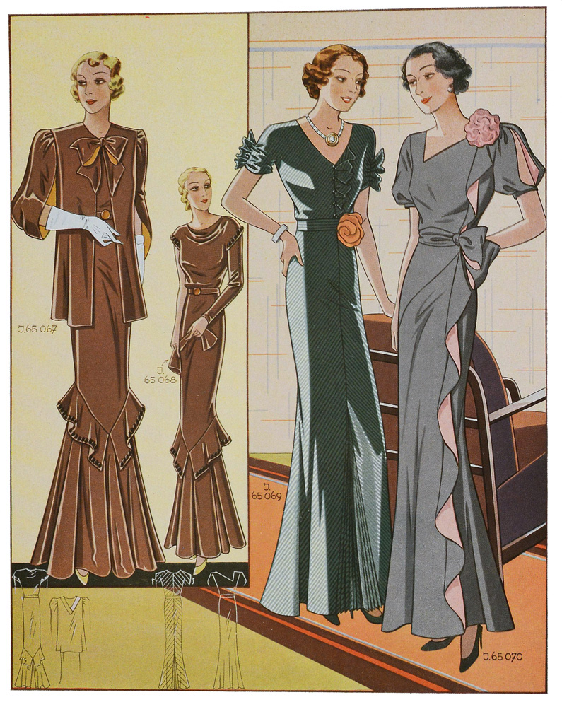 Suknie wieczorowe z połowy lat 30.